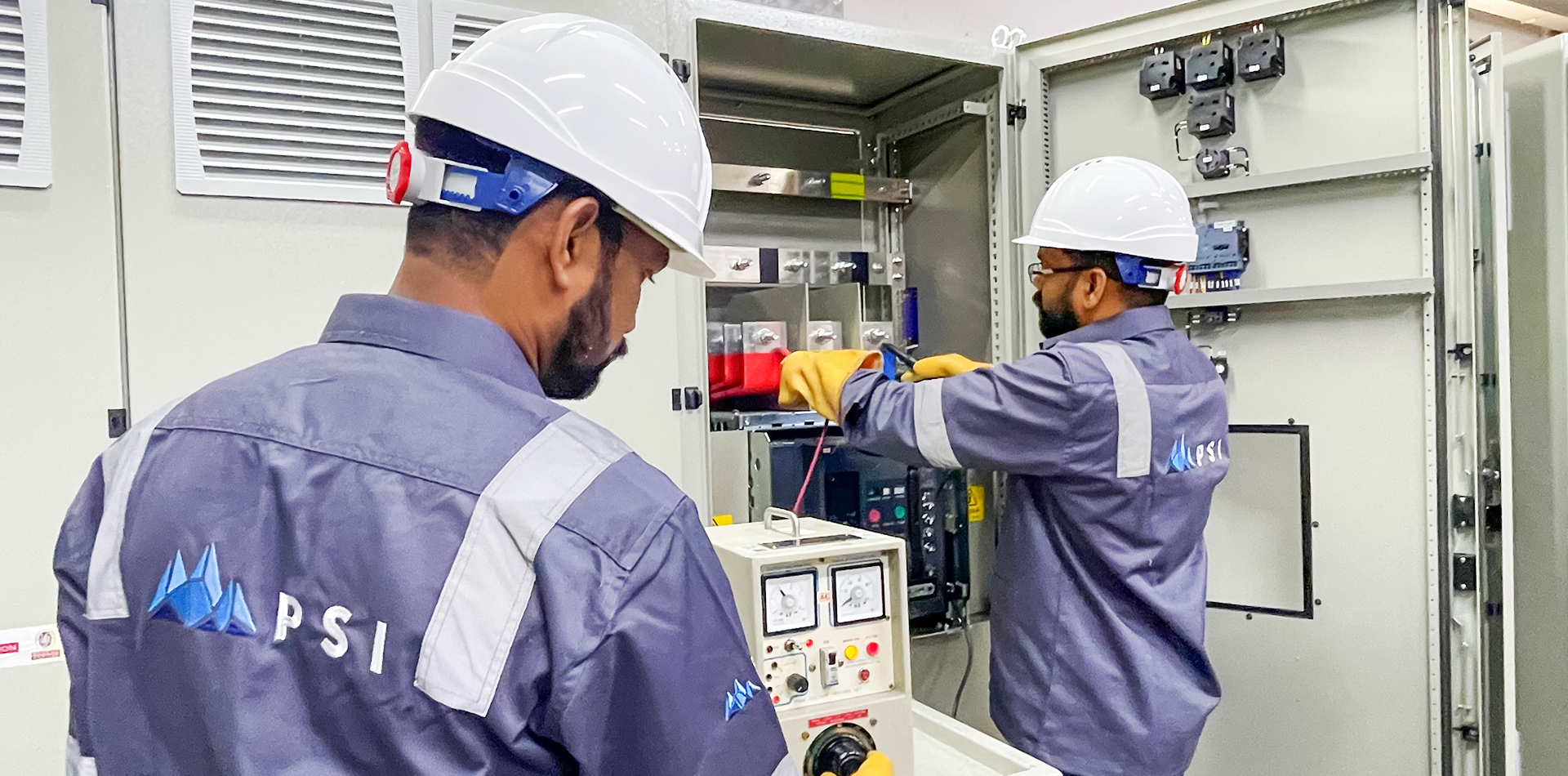 Interior of Polarspec manufacturing unit, showcasing equipment and personnel
